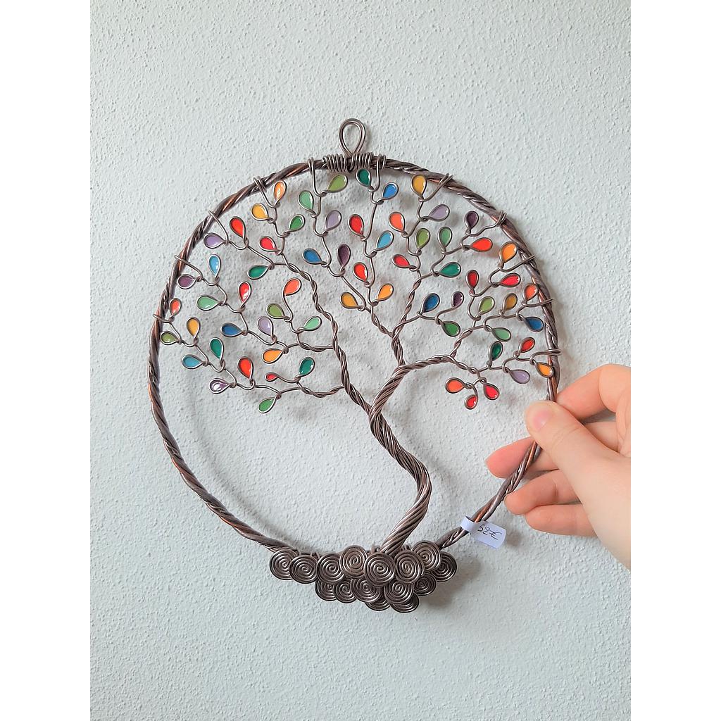 Arbre de Vie fermé 20 cm - Marron clair - Multicolore